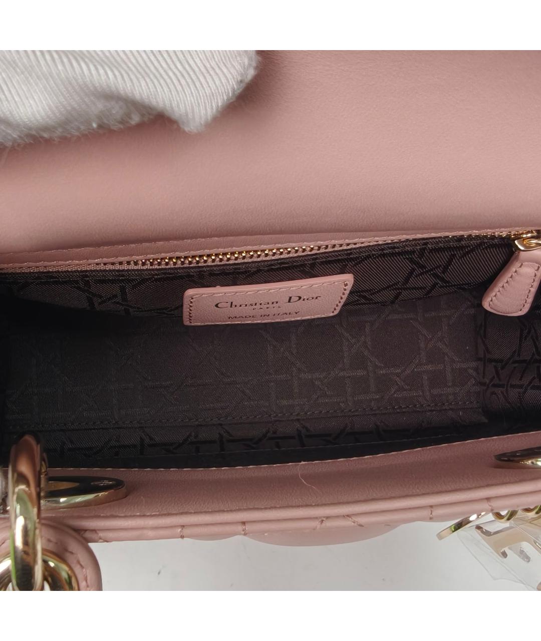 CHRISTIAN DIOR Розовая кожаная сумка через плечо, фото 8