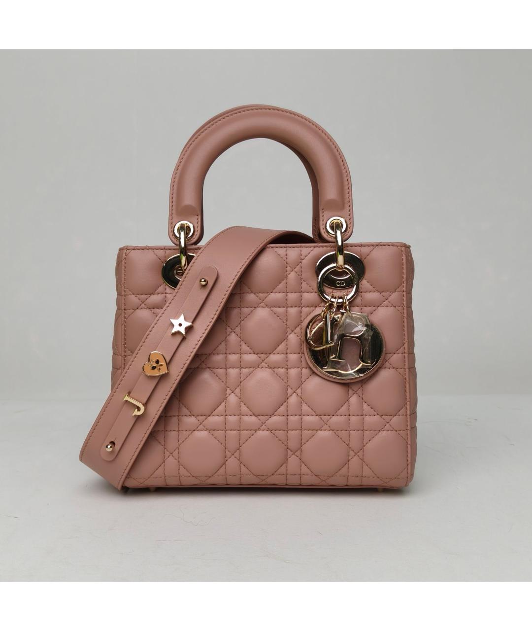 CHRISTIAN DIOR Розовая кожаная сумка через плечо, фото 9