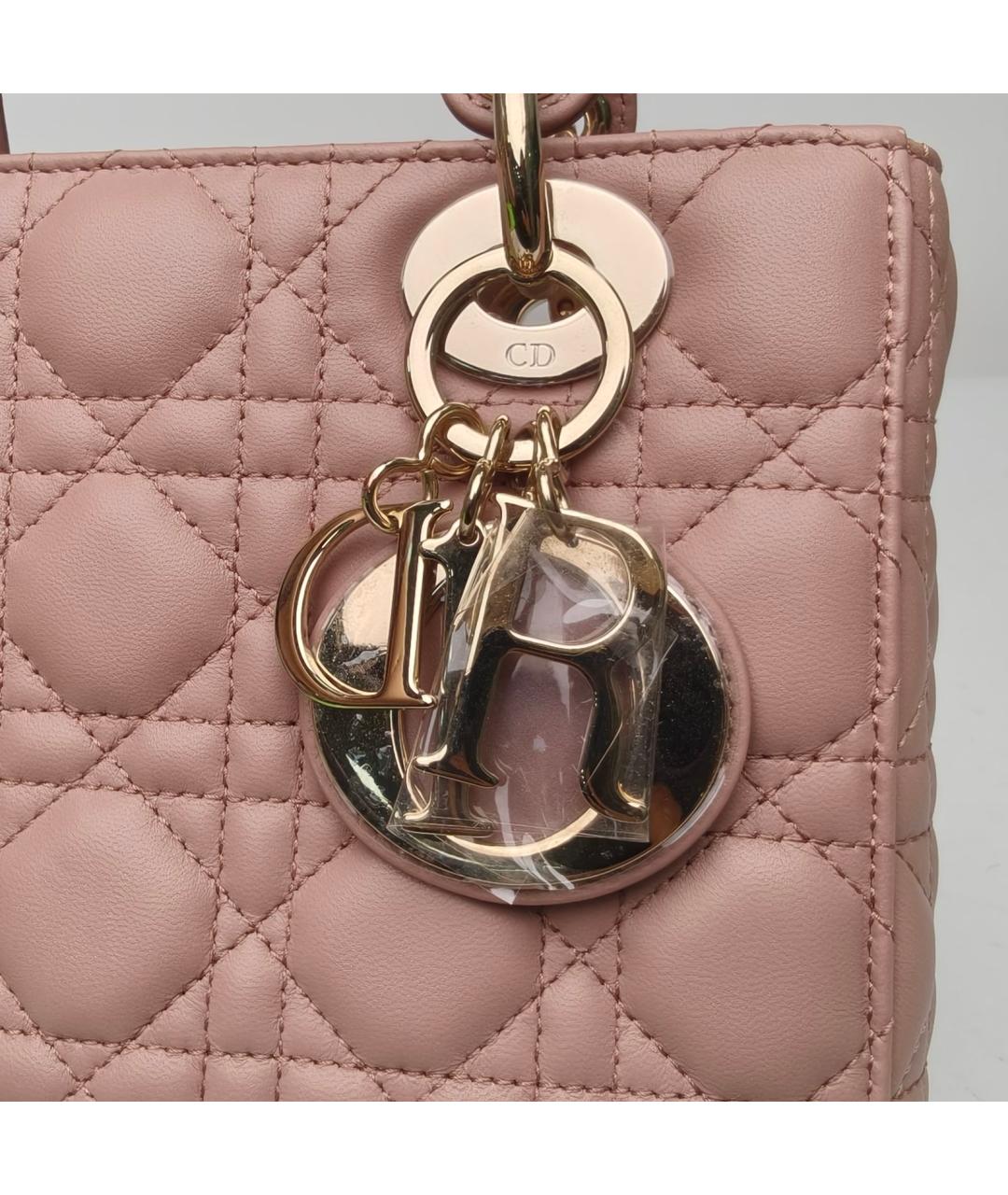 CHRISTIAN DIOR Розовая кожаная сумка через плечо, фото 7