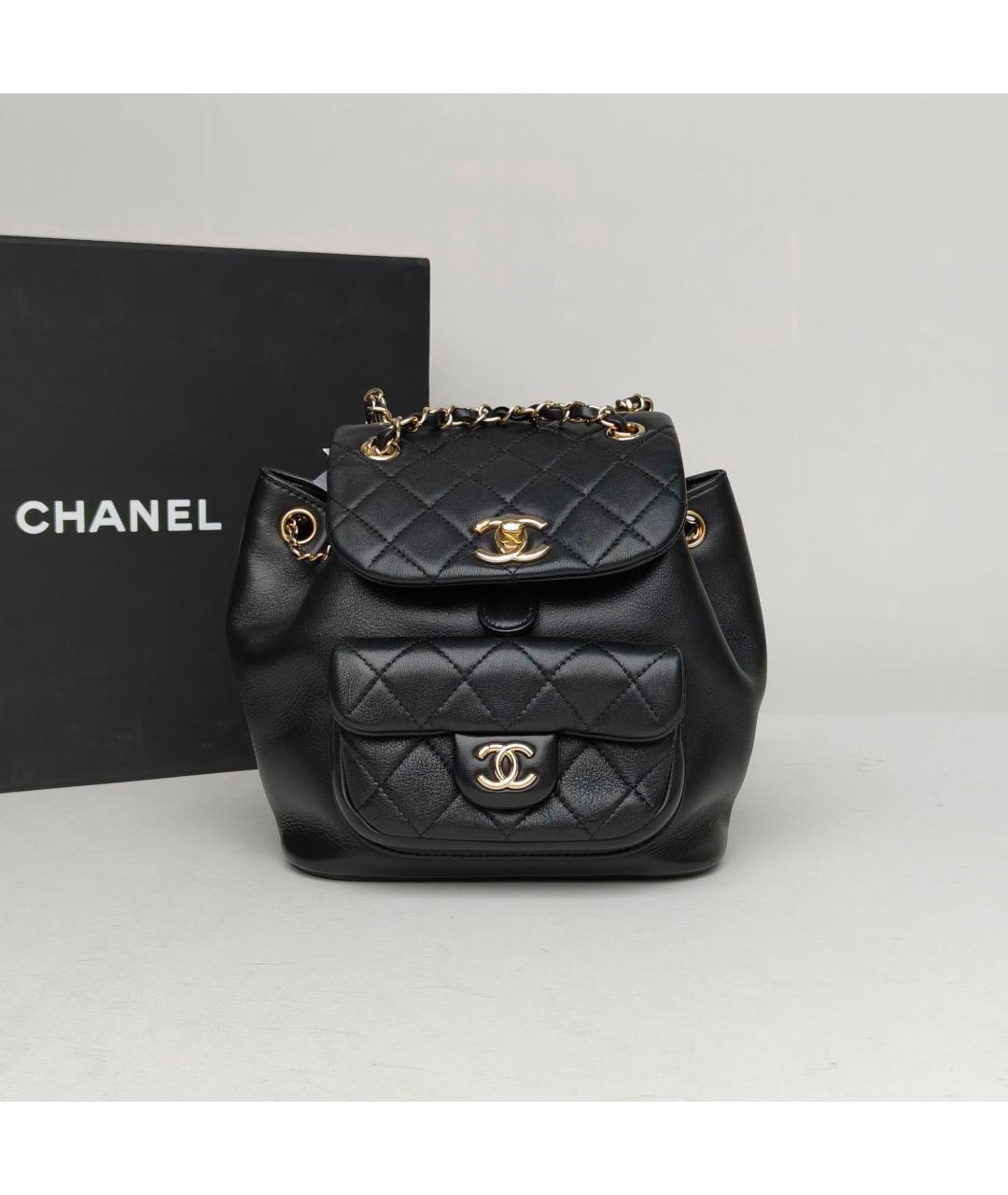 CHANEL Черный кожаный рюкзак, фото 9