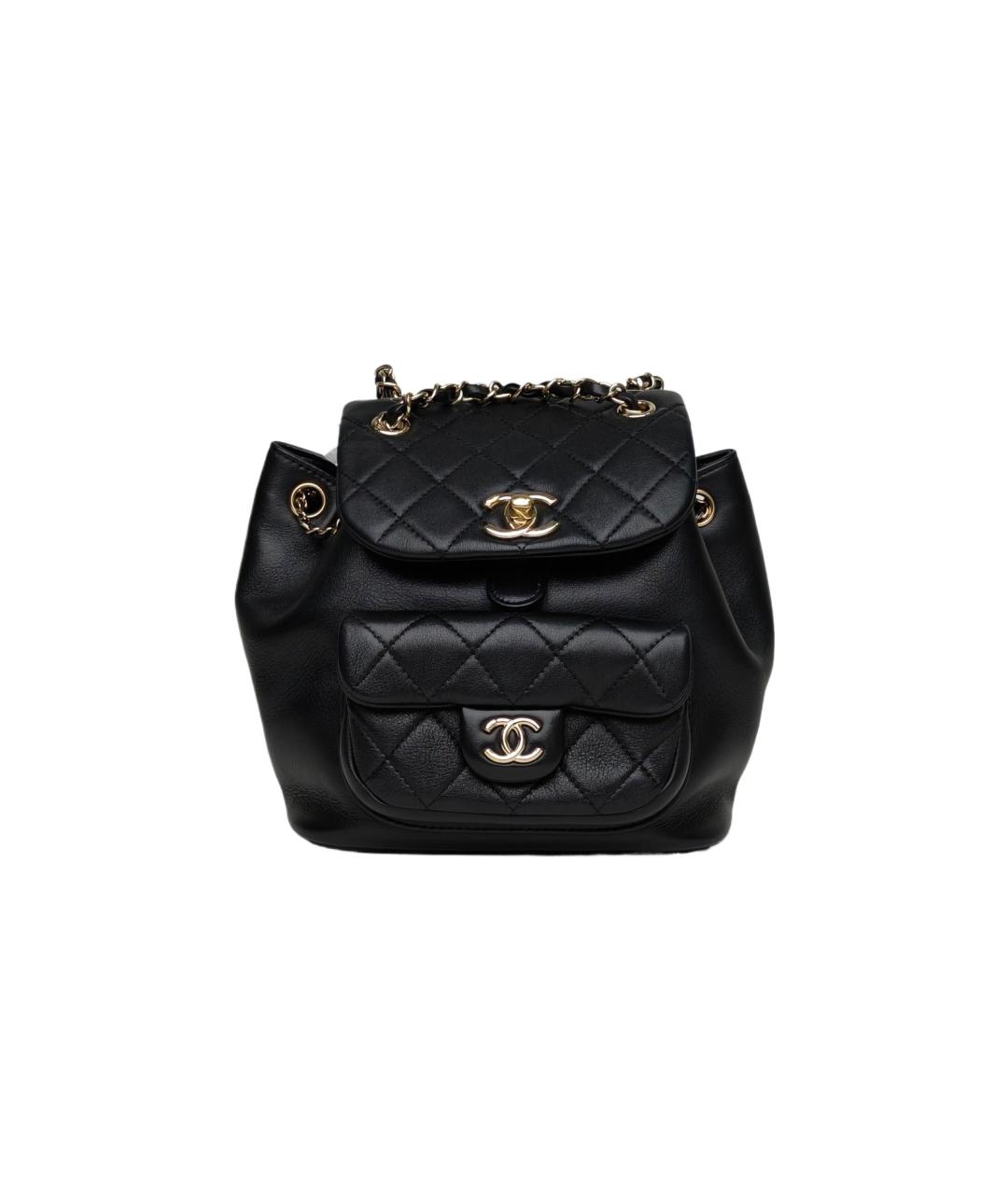 CHANEL Черный кожаный рюкзак, фото 1