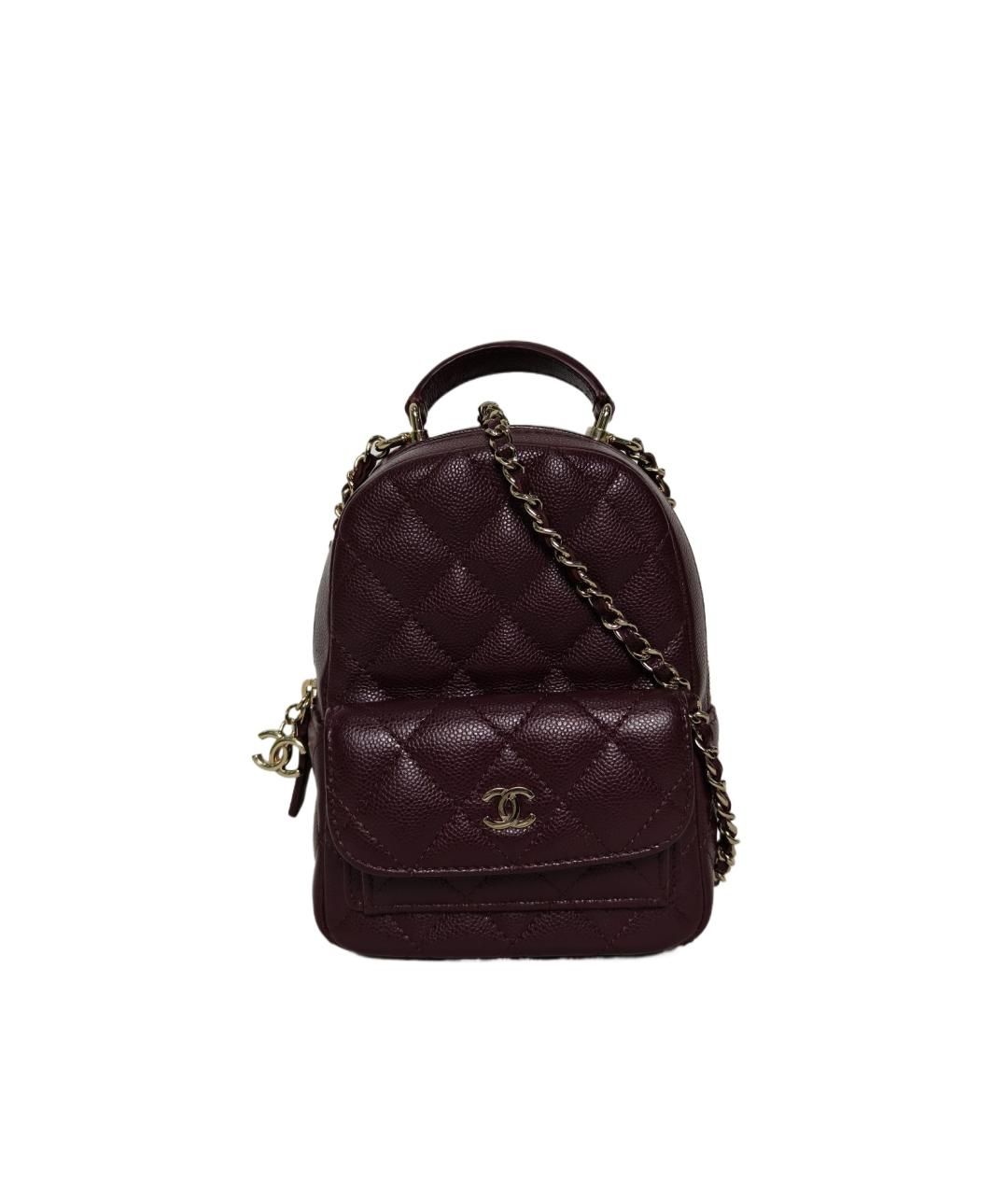 CHANEL Бордовый кожаный рюкзак, фото 1