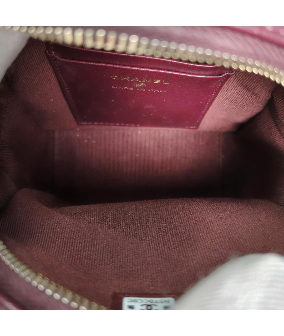 CHANEL Бордовый кожаный рюкзак, фото 8