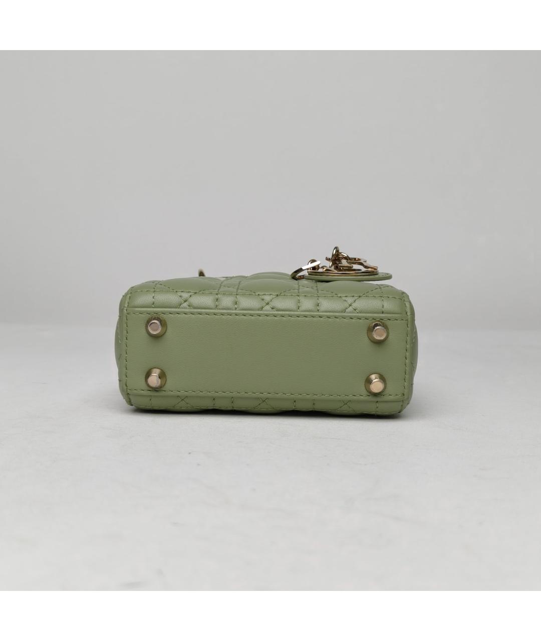 CHRISTIAN DIOR Зеленая кожаная сумка с короткими ручками, фото 6