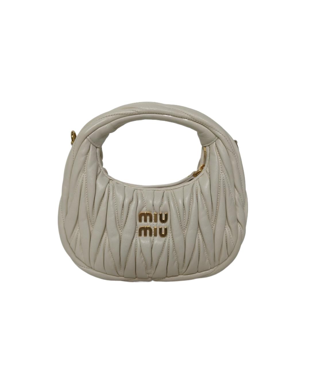 MIU MIU Белая кожаная сумка через плечо, фото 1