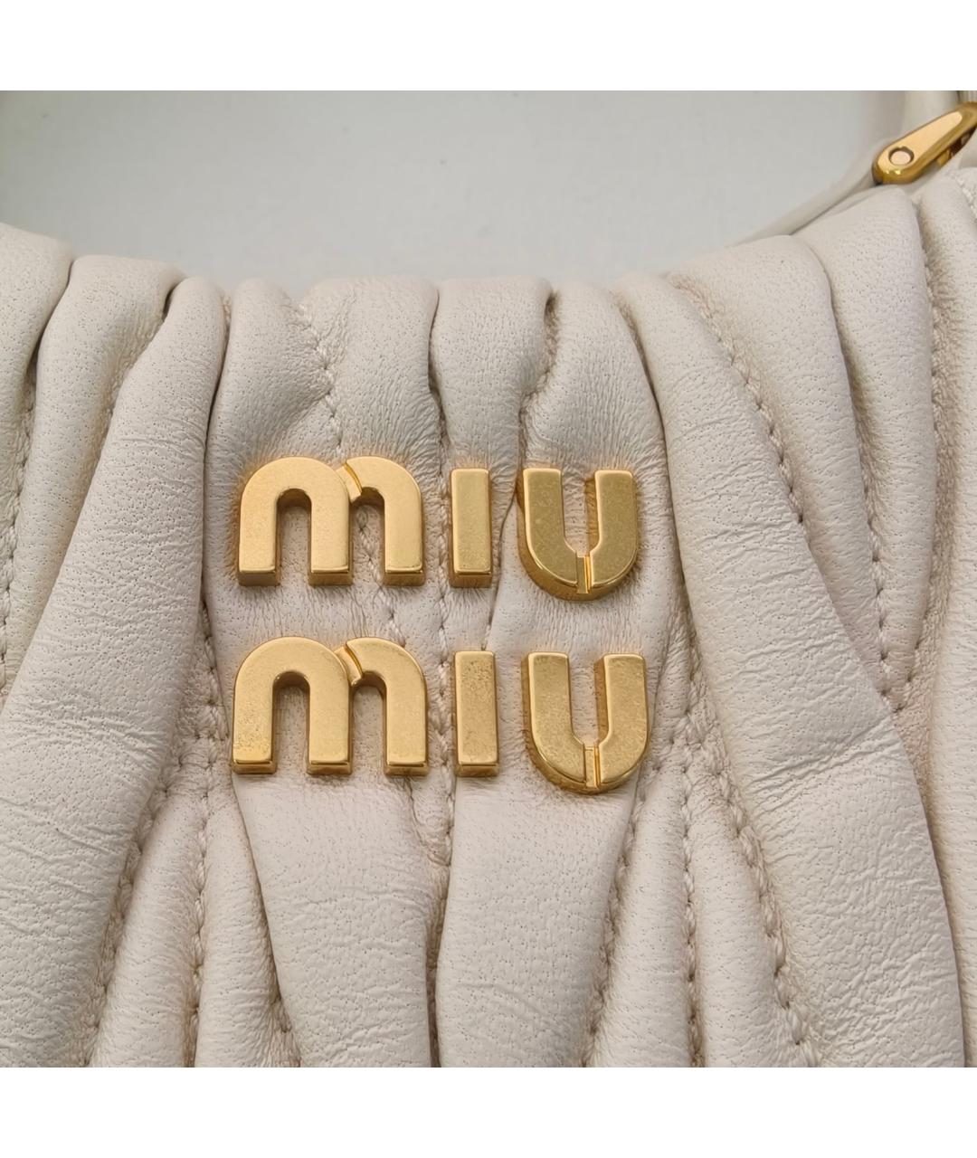 MIU MIU Белая кожаная сумка через плечо, фото 7