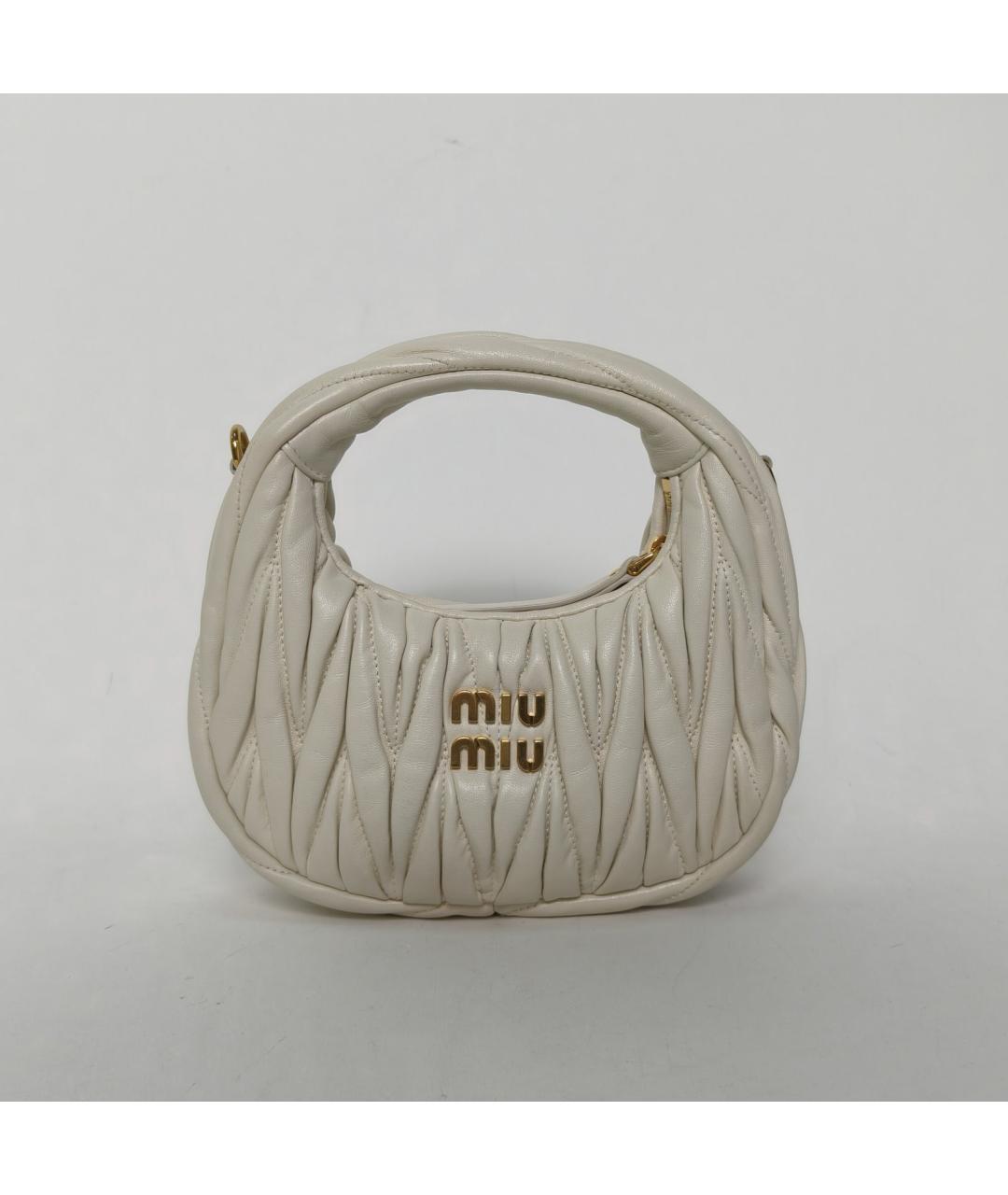 MIU MIU Белая кожаная сумка через плечо, фото 2