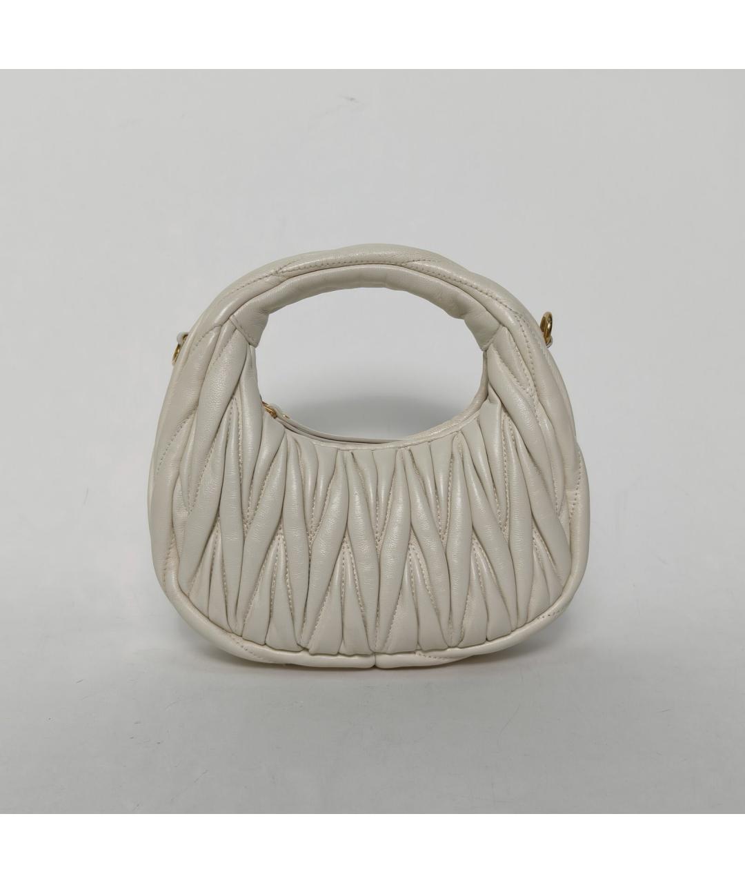 MIU MIU Белая кожаная сумка через плечо, фото 4
