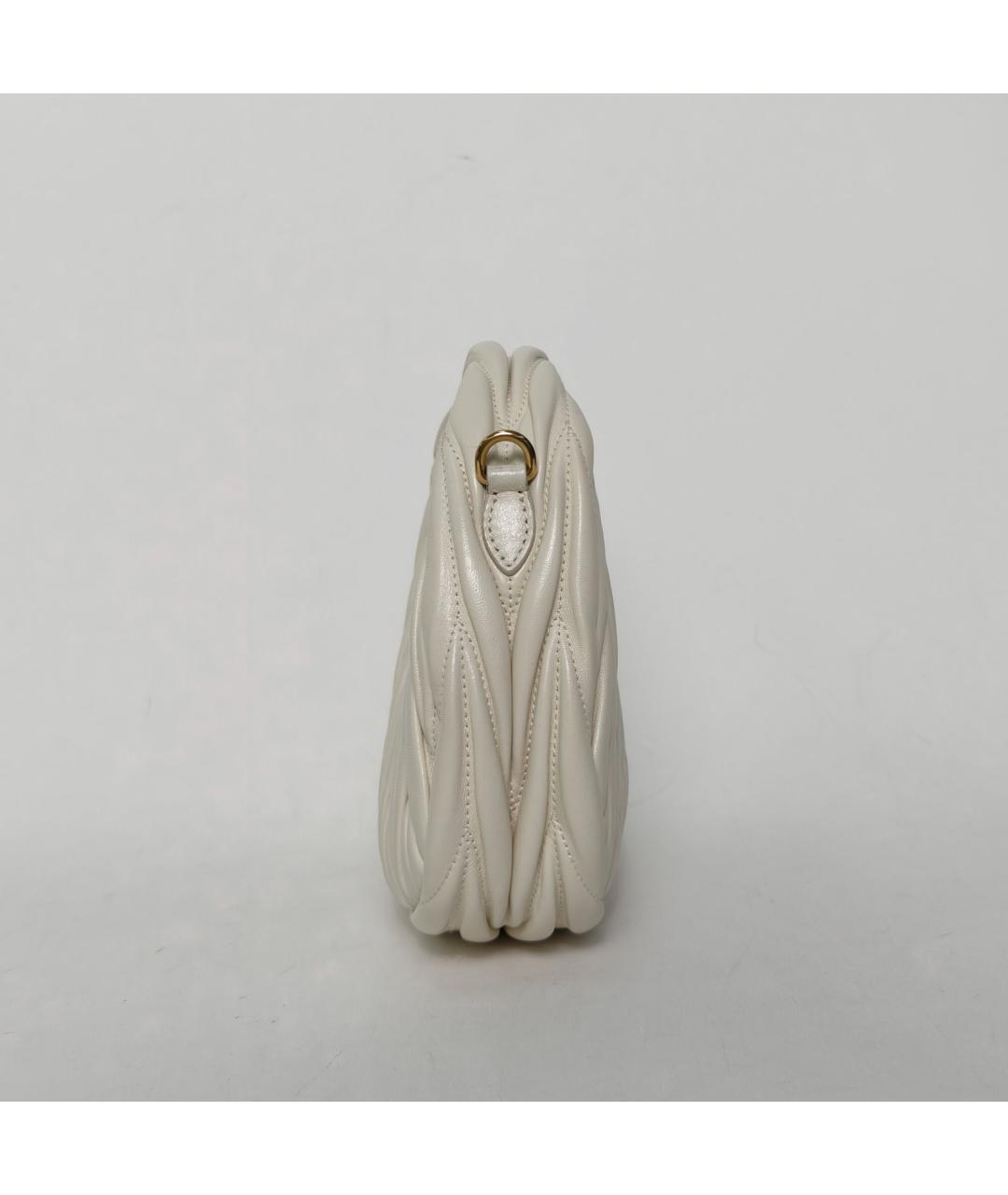 MIU MIU Белая кожаная сумка через плечо, фото 3