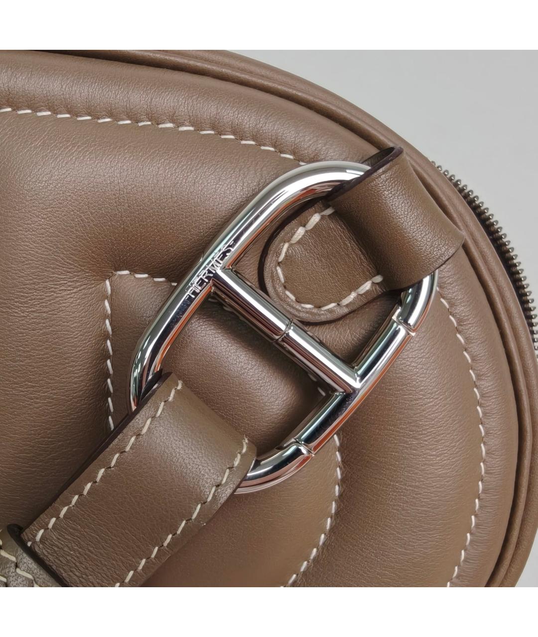 HERMES Коричневая кожаная сумка через плечо, фото 8