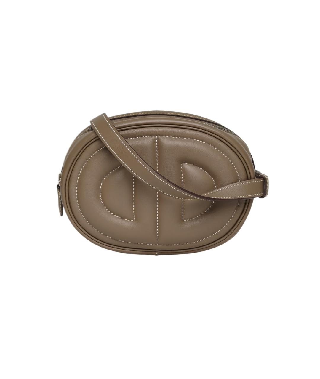 HERMES Коричневая кожаная сумка через плечо, фото 1