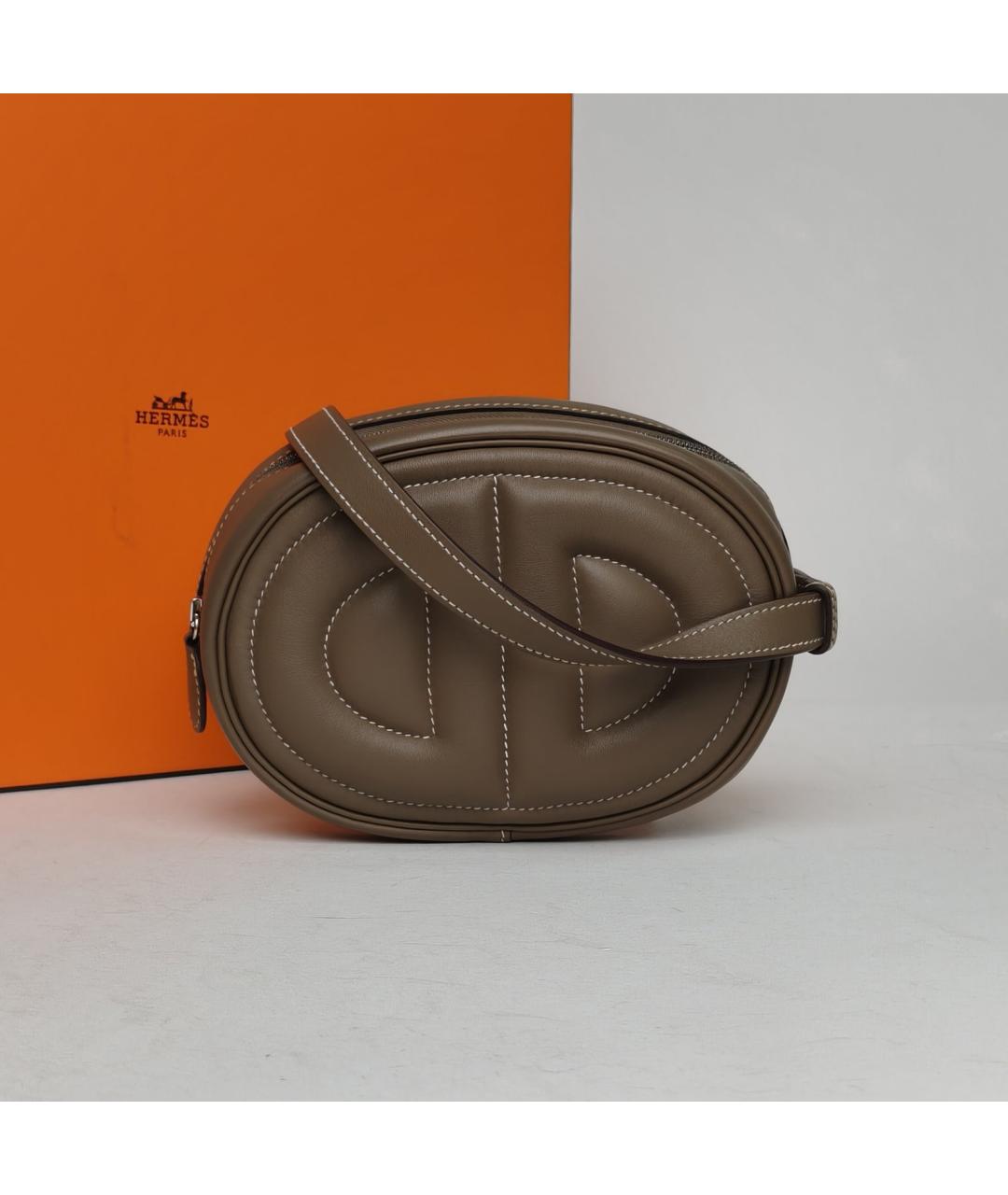 HERMES Коричневая кожаная сумка через плечо, фото 9