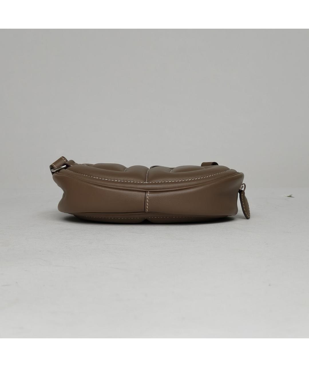 HERMES Коричневая кожаная сумка через плечо, фото 6