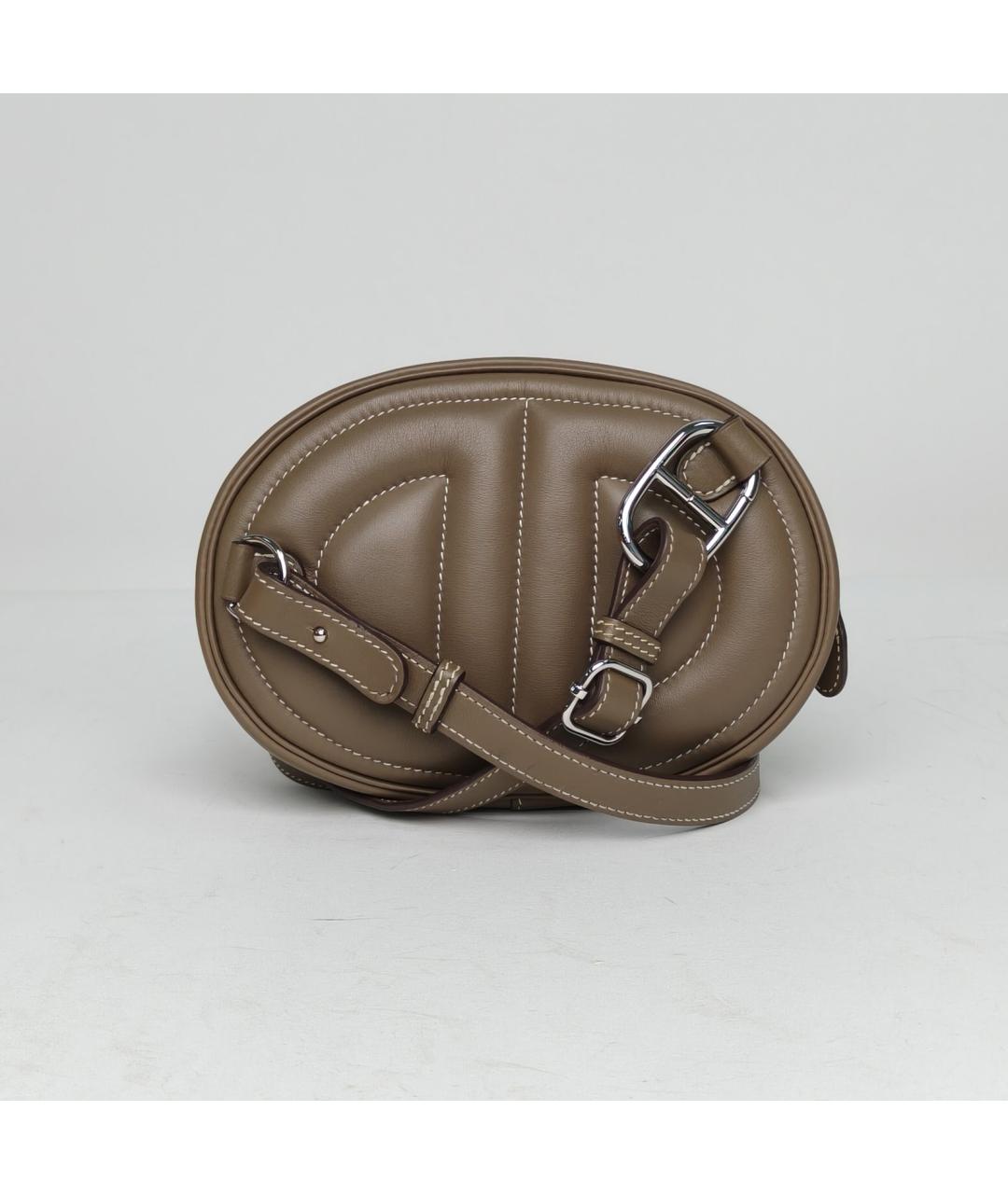 HERMES Коричневая кожаная сумка через плечо, фото 5