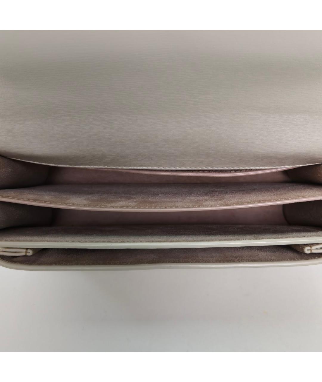 SAINT LAURENT Белая кожаная сумка через плечо, фото 8