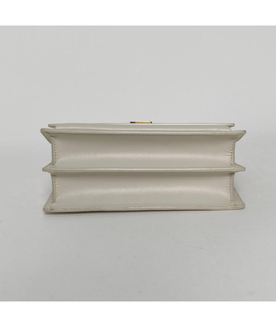 SAINT LAURENT Белая кожаная сумка через плечо, фото 6