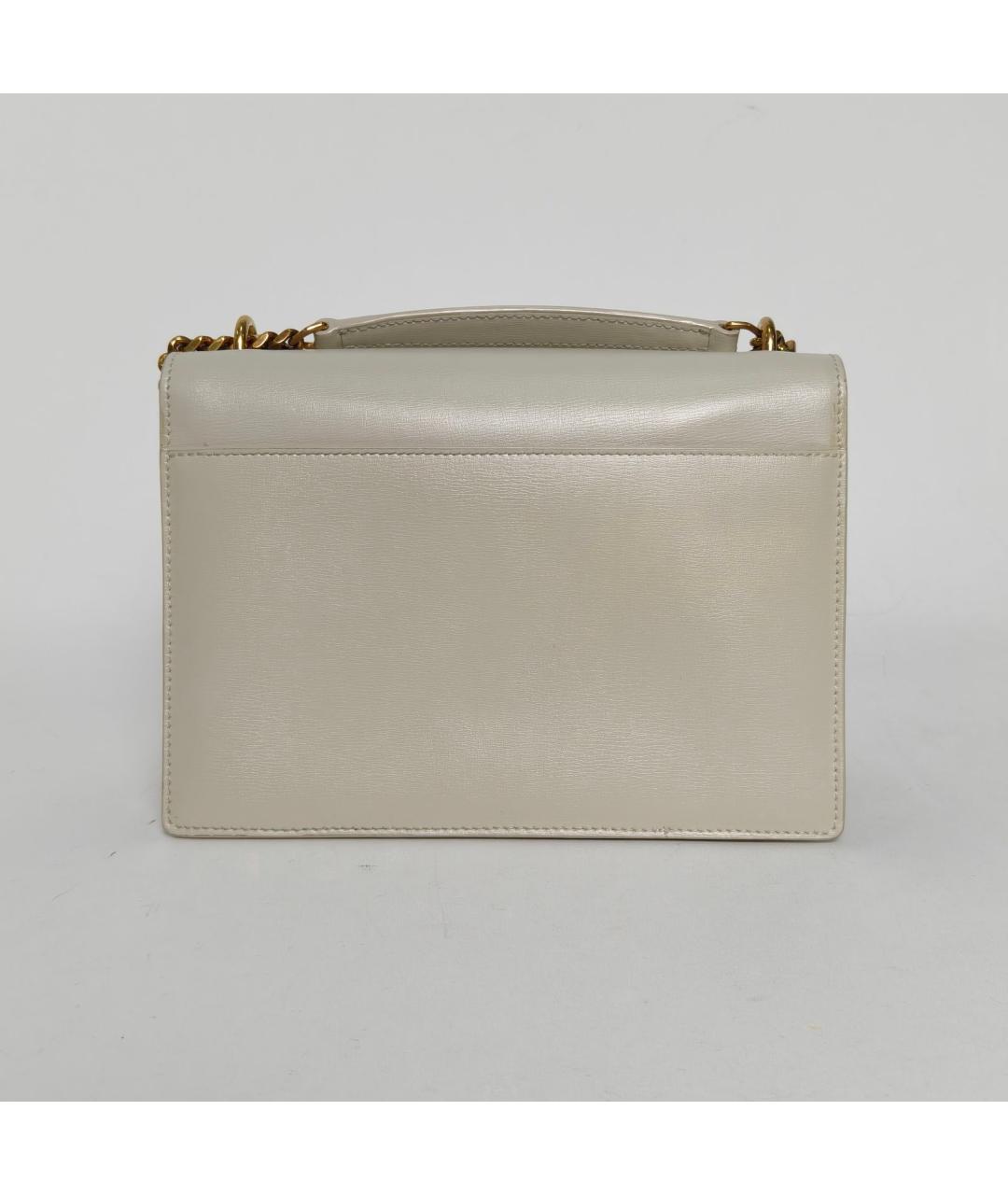 SAINT LAURENT Белая кожаная сумка через плечо, фото 4