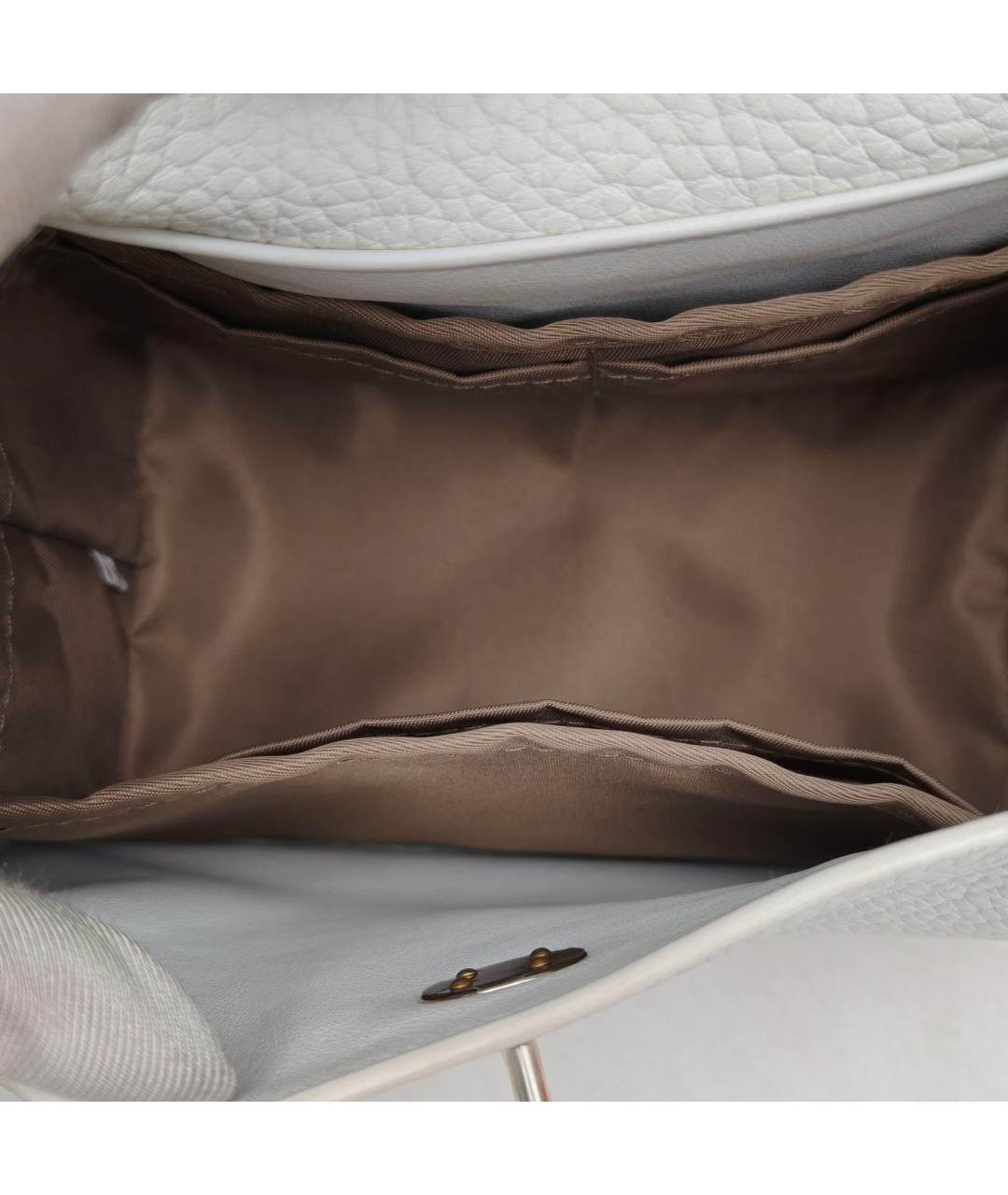 HERMES Белая кожаная сумка с короткими ручками, фото 7