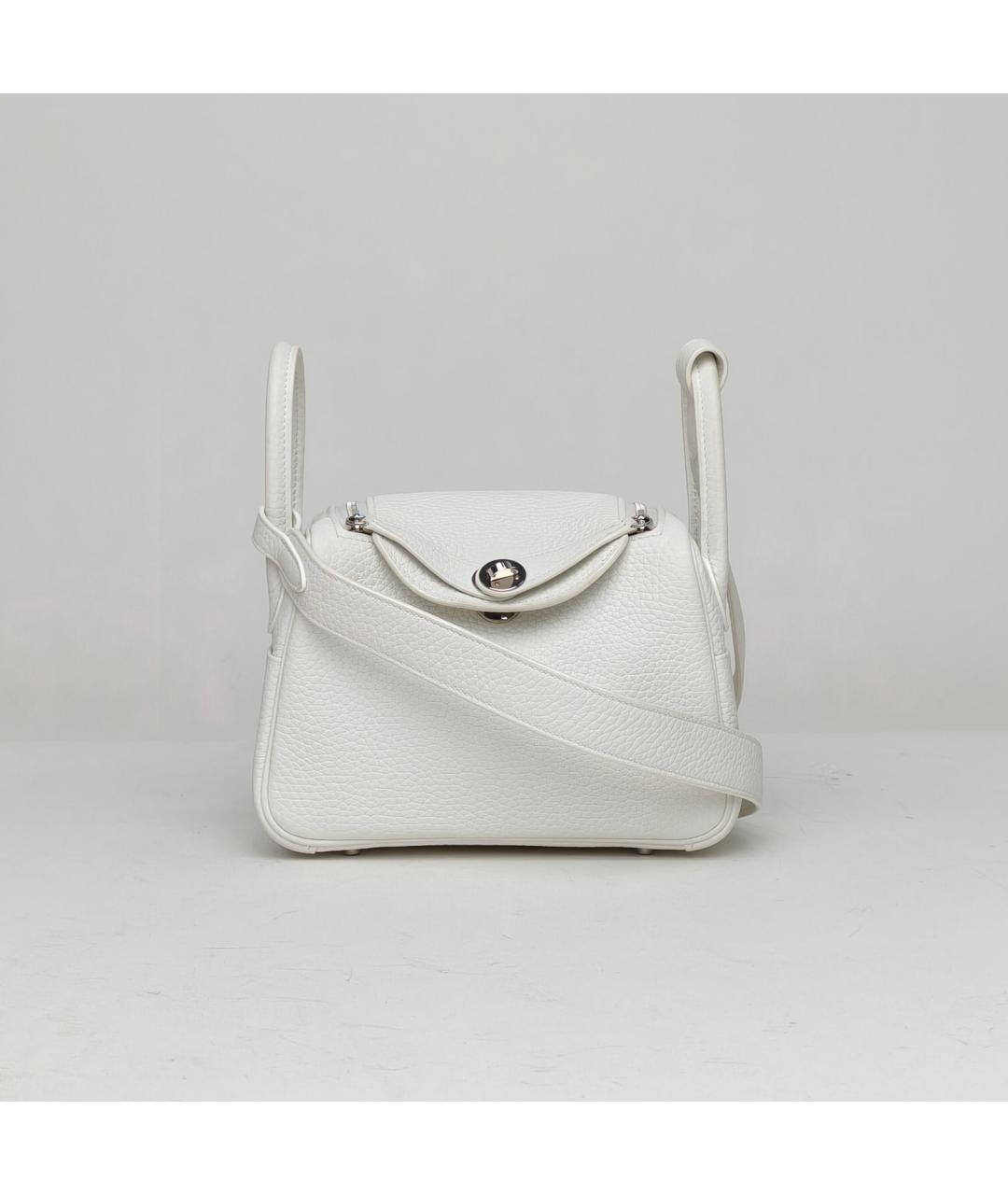 HERMES Белая кожаная сумка с короткими ручками, фото 2