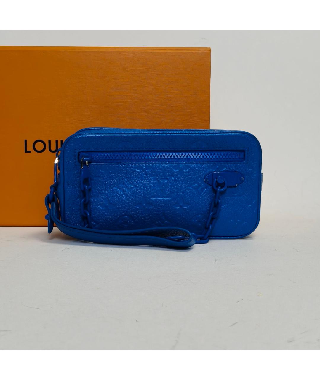 LOUIS VUITTON Синяя кожаная сумка через плечо, фото 9