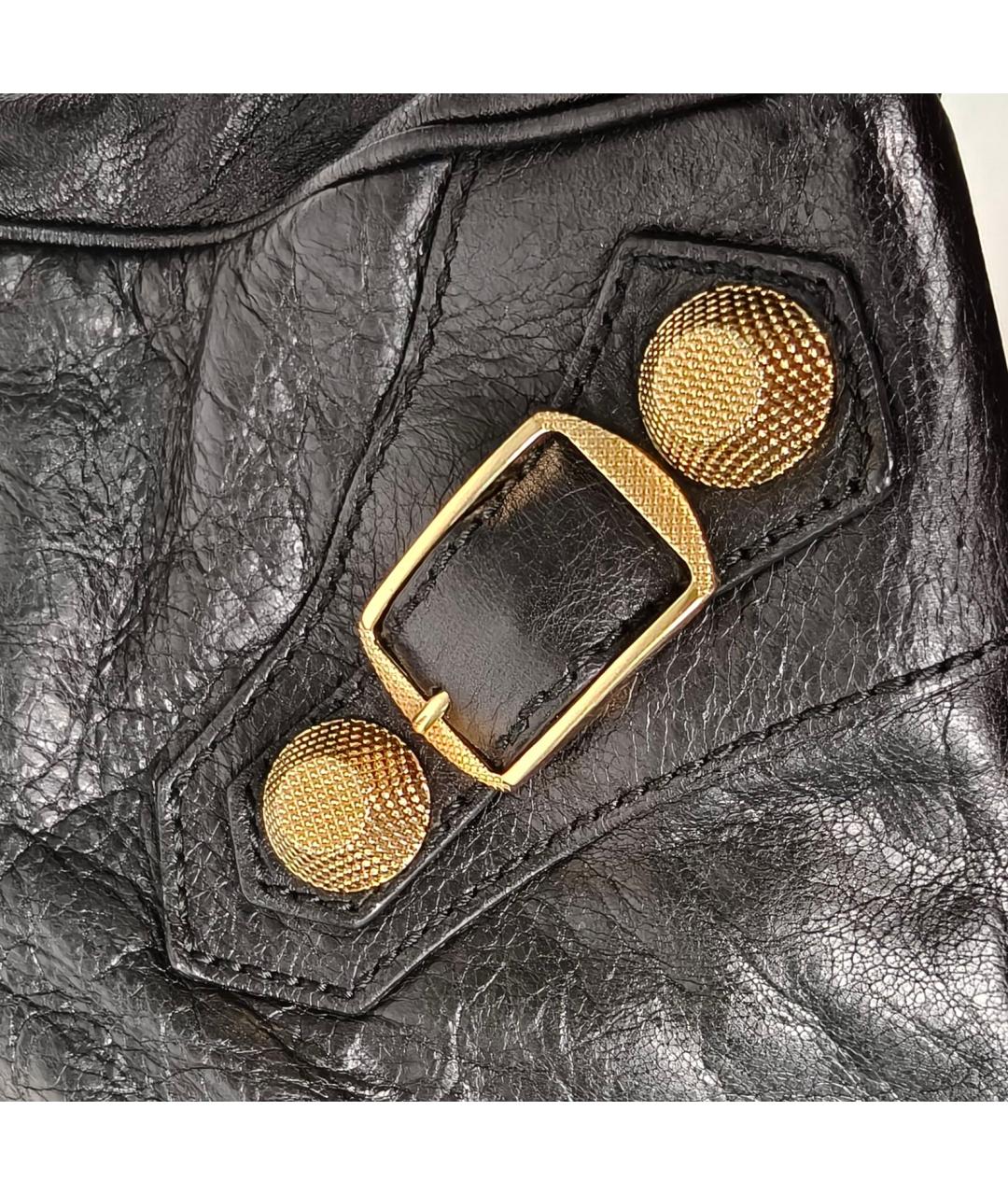 BALENCIAGA Черная кожаная сумка через плечо, фото 7