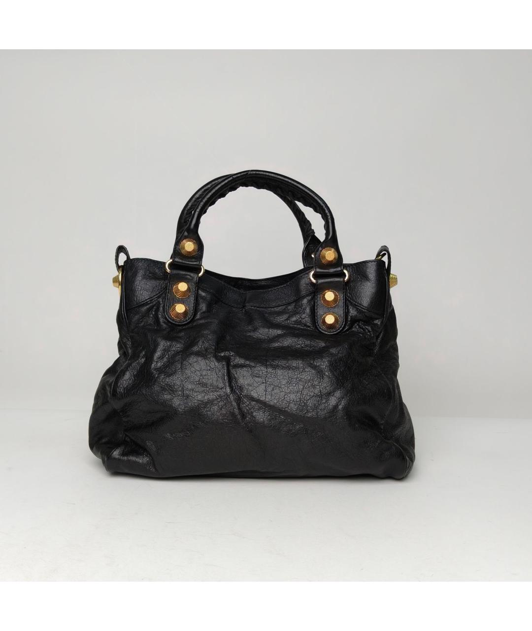 BALENCIAGA Черная кожаная сумка через плечо, фото 4