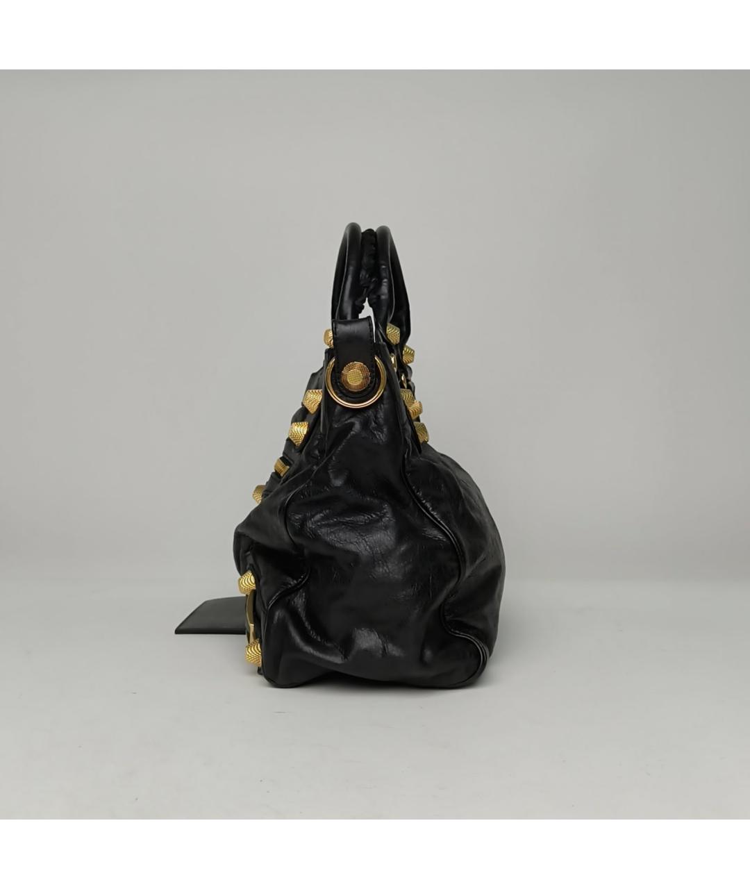 BALENCIAGA Черная кожаная сумка через плечо, фото 3