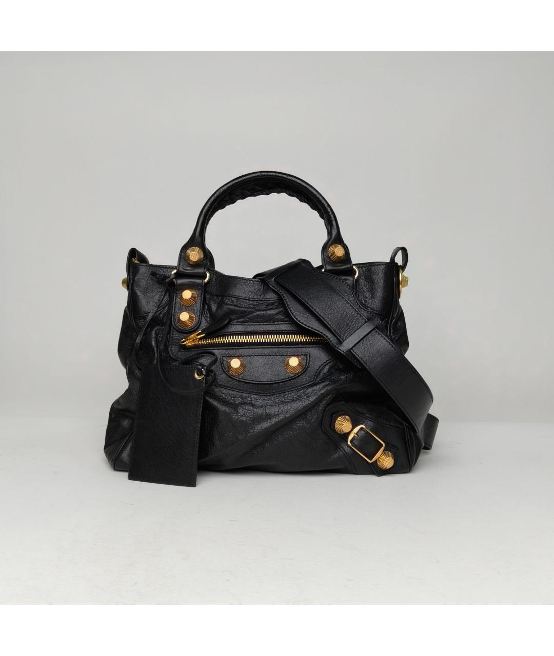 BALENCIAGA Черная кожаная сумка через плечо, фото 2