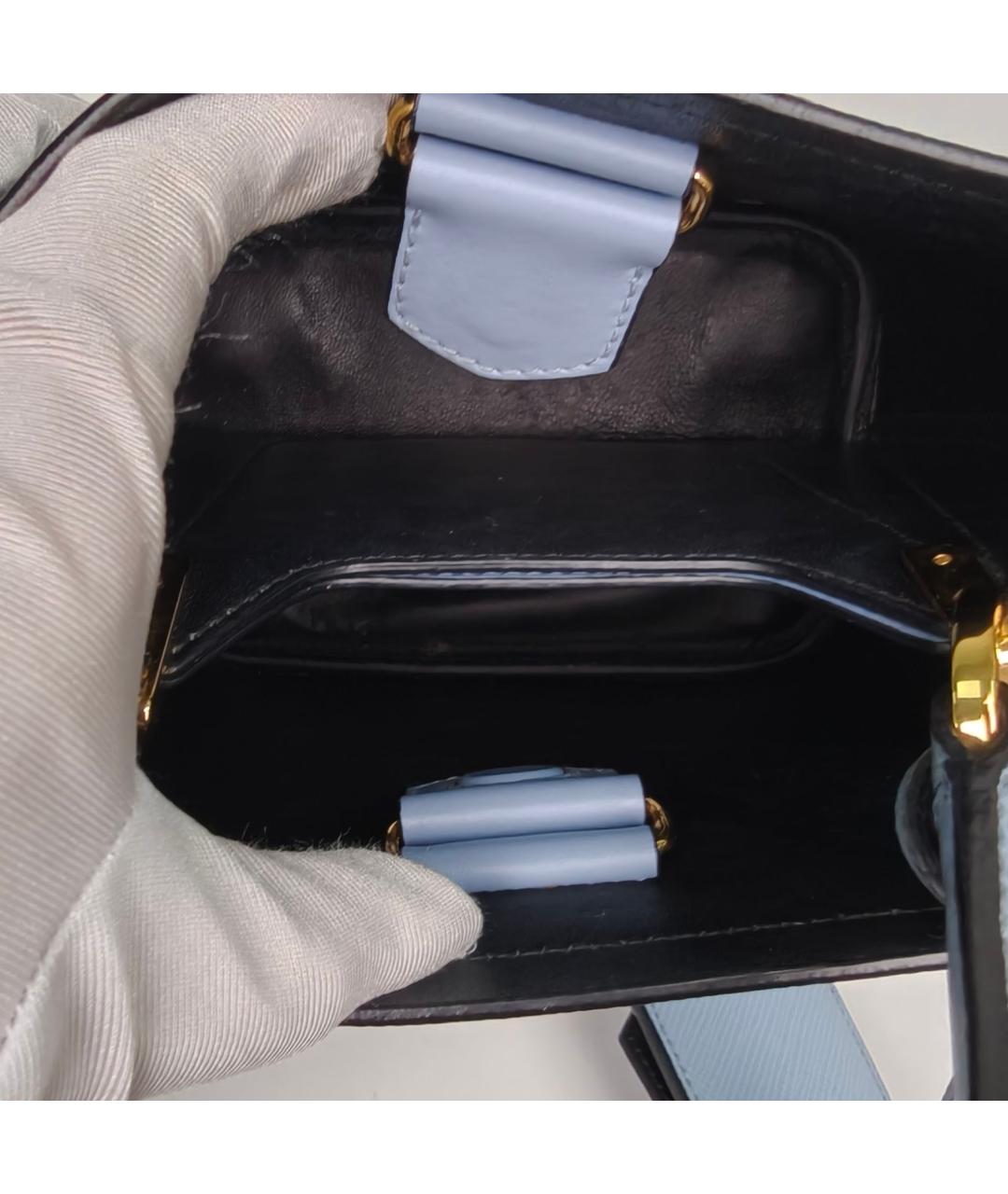 PRADA Голубая кожаная сумка через плечо, фото 8