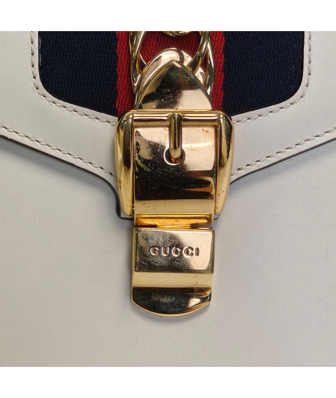GUCCI Белая кожаная сумка через плечо, фото 8