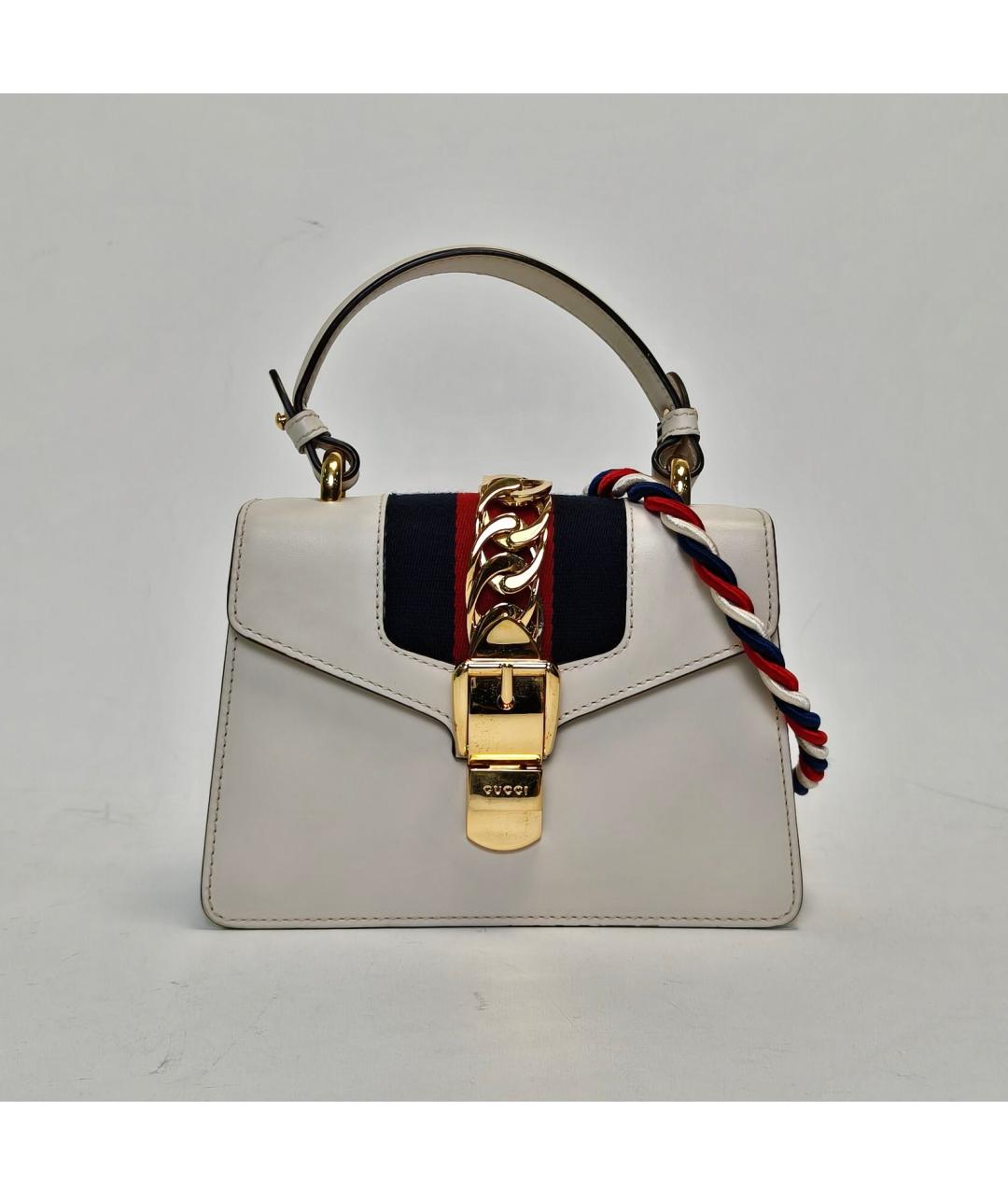 GUCCI Белая кожаная сумка через плечо, фото 2