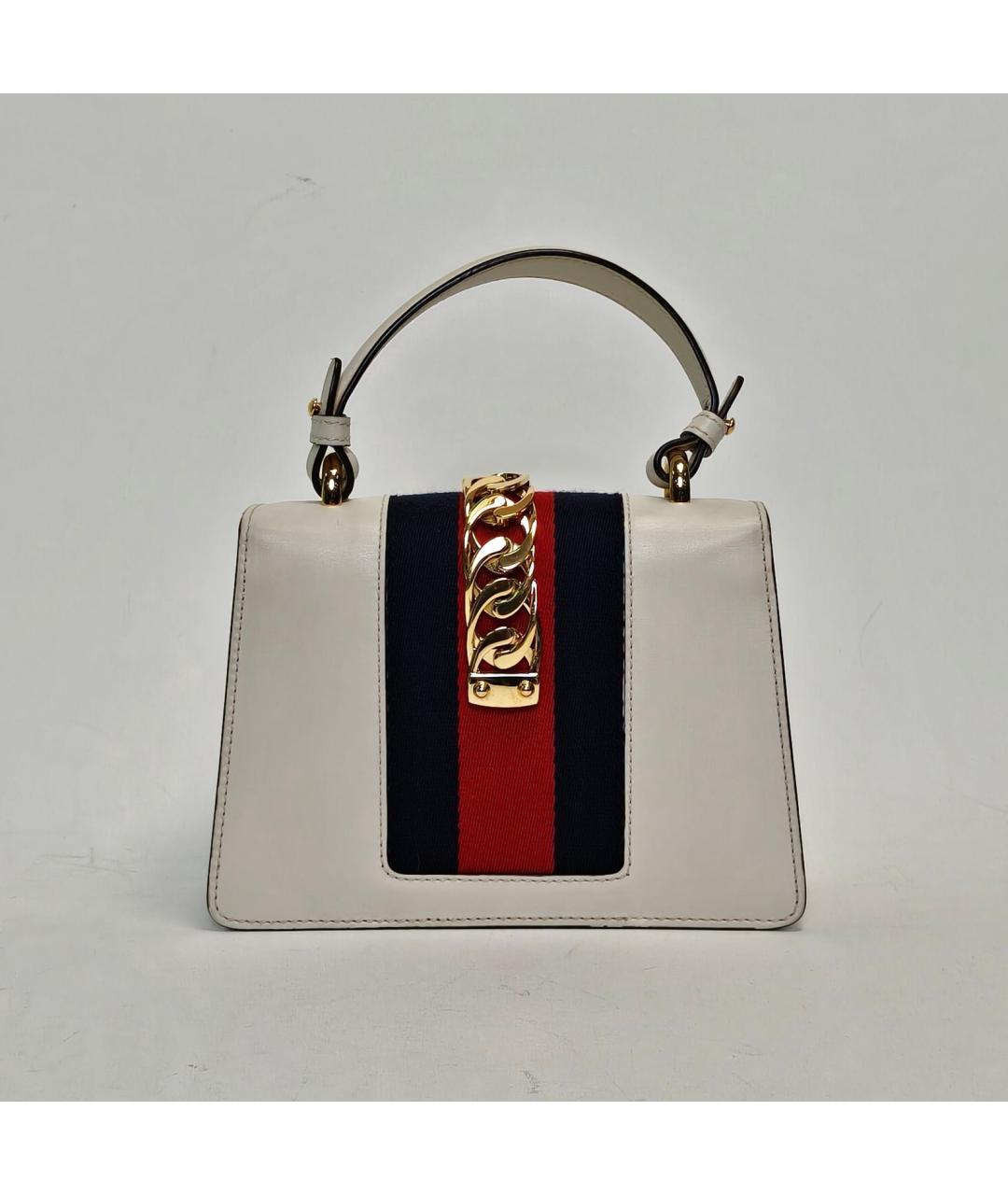 GUCCI Белая кожаная сумка через плечо, фото 4