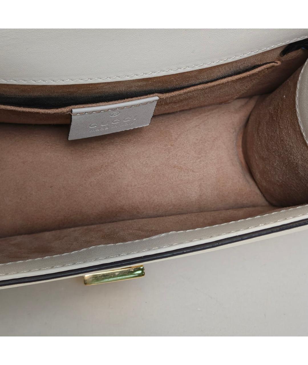 GUCCI Белая кожаная сумка через плечо, фото 7