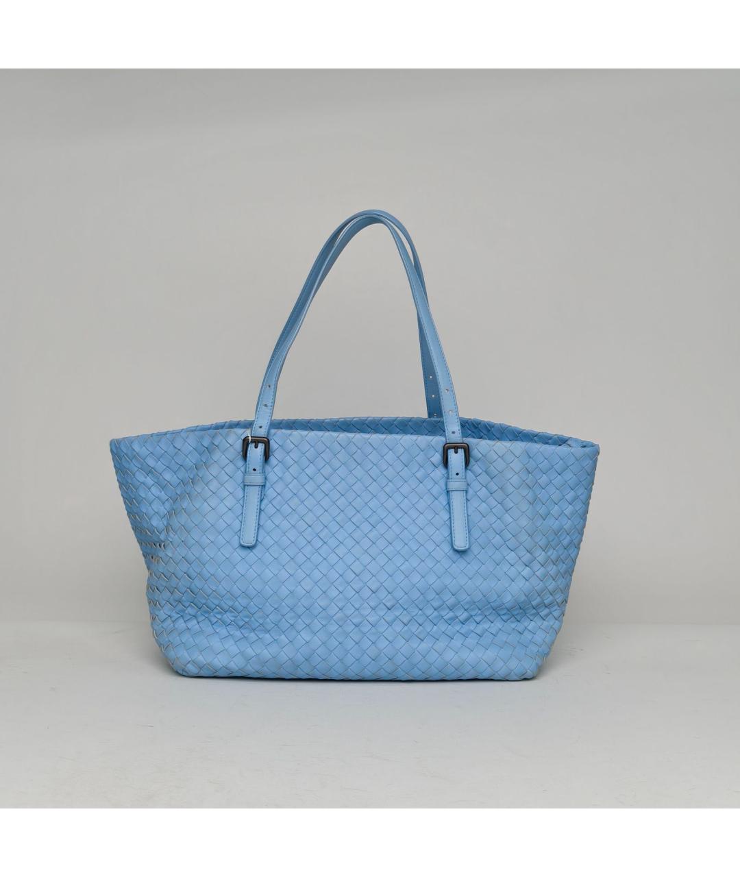 BOTTEGA VENETA Голубая кожаная сумка через плечо, фото 2