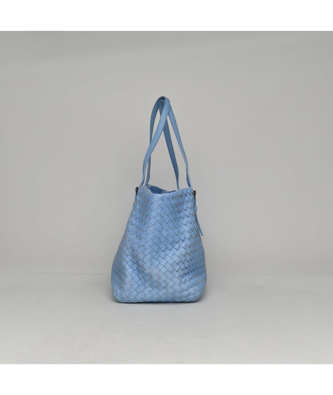 BOTTEGA VENETA Голубая кожаная сумка через плечо, фото 5