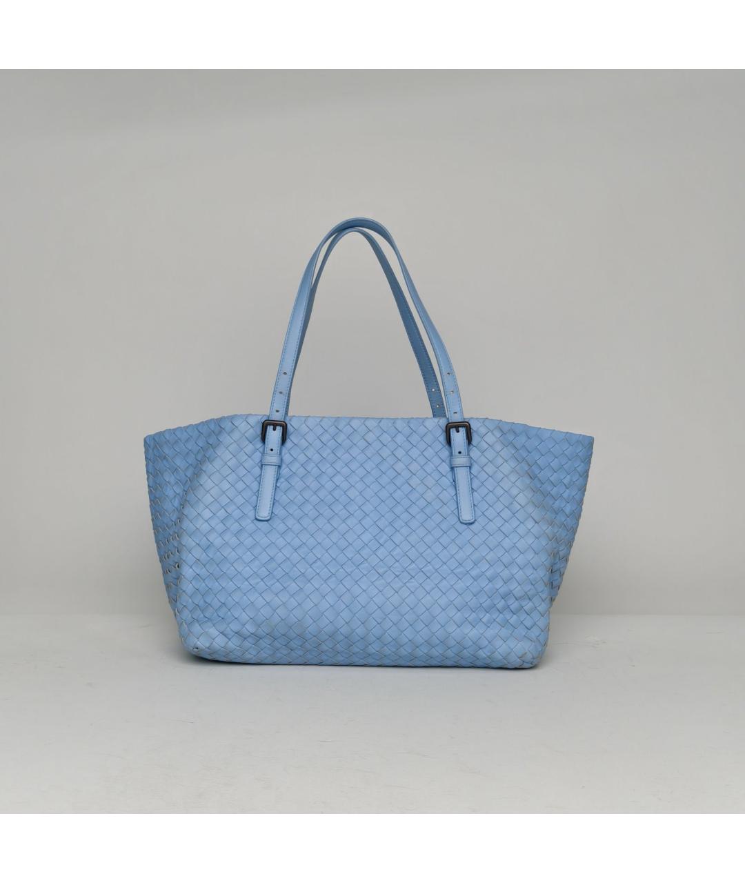 BOTTEGA VENETA Голубая кожаная сумка через плечо, фото 4