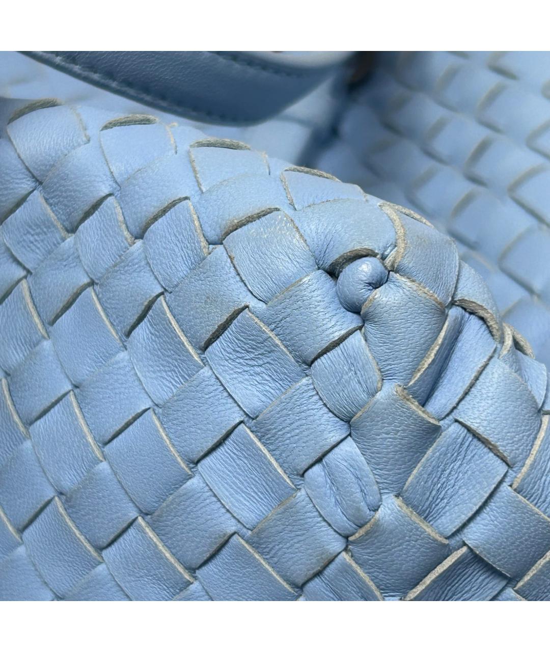 BOTTEGA VENETA Голубая кожаная сумка через плечо, фото 9