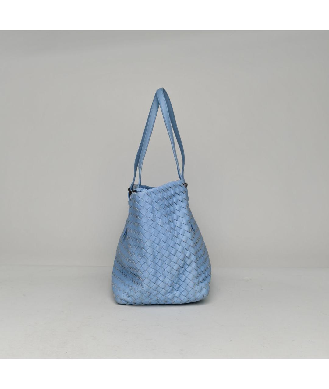 BOTTEGA VENETA Голубая кожаная сумка через плечо, фото 3