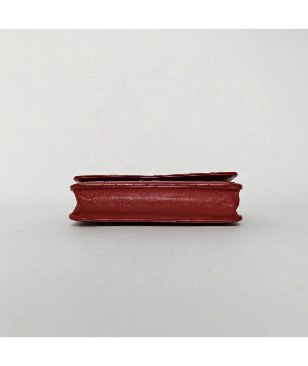 CHANEL Красная кожаная сумка через плечо, фото 6