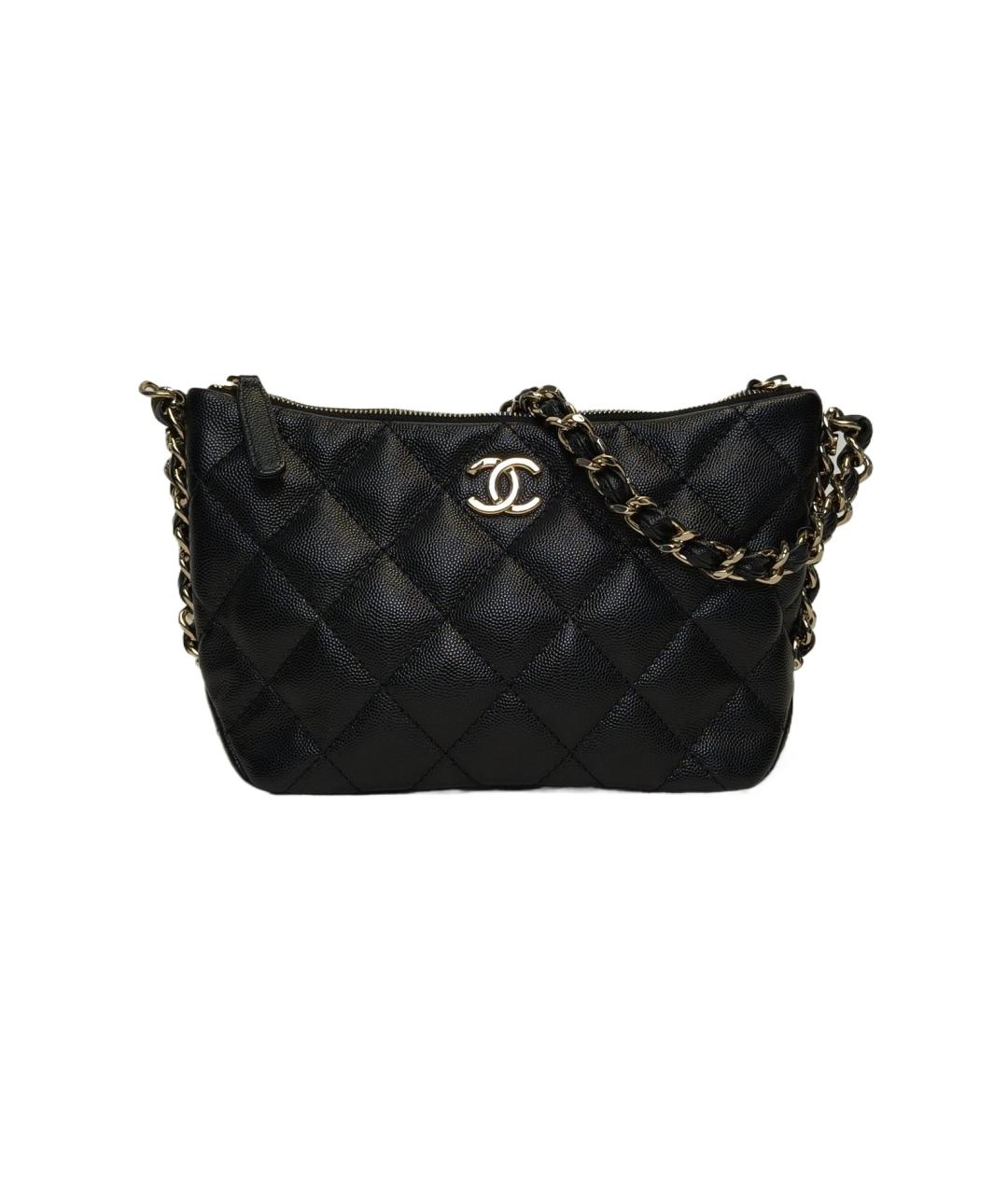 CHANEL Черная кожаная сумка через плечо, фото 1