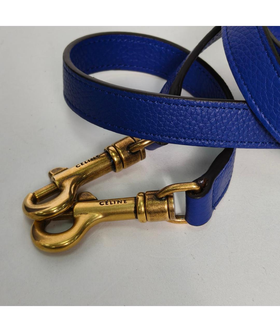 CELINE Синяя кожаная сумка через плечо, фото 9