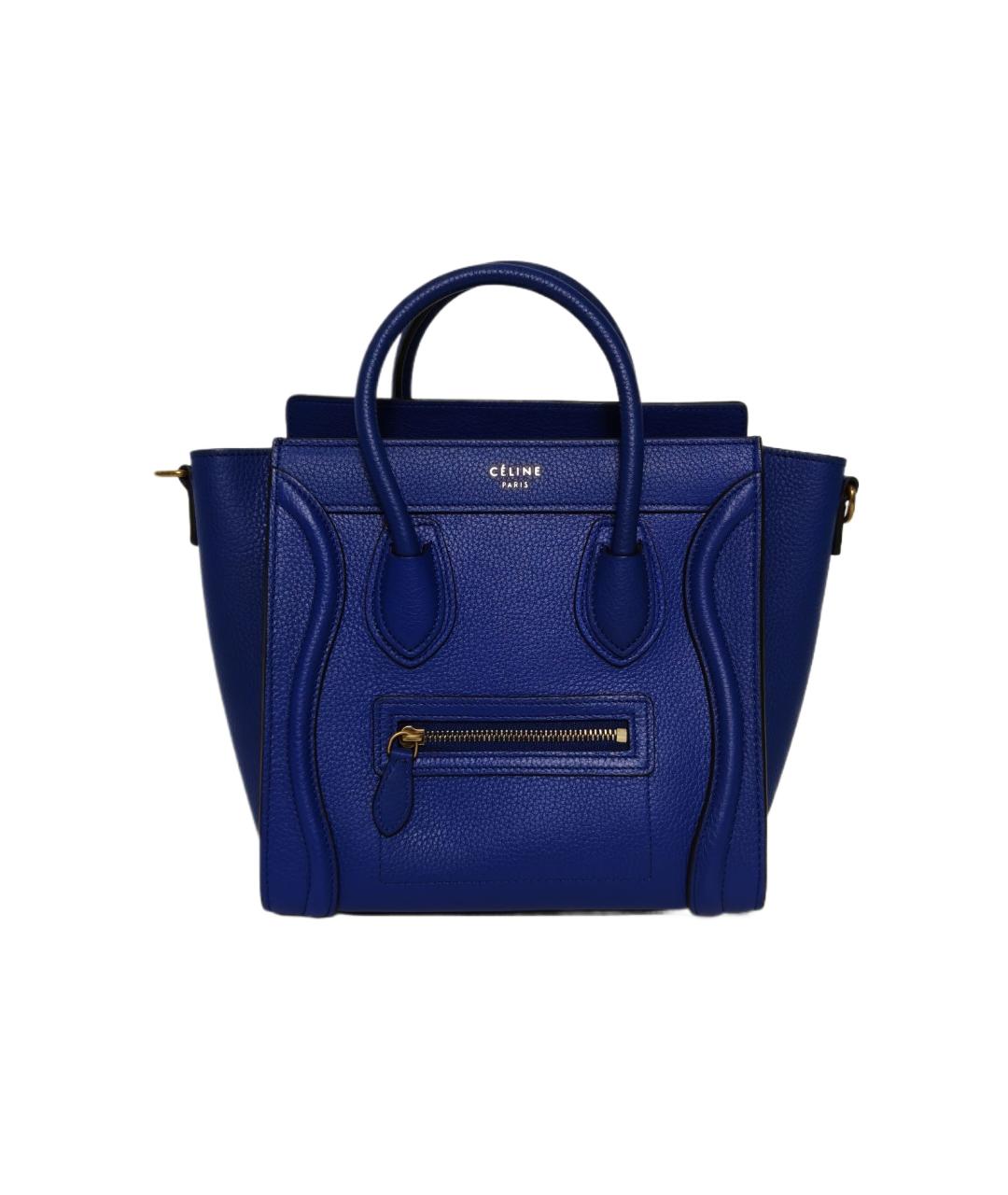 CELINE Синяя кожаная сумка через плечо, фото 1