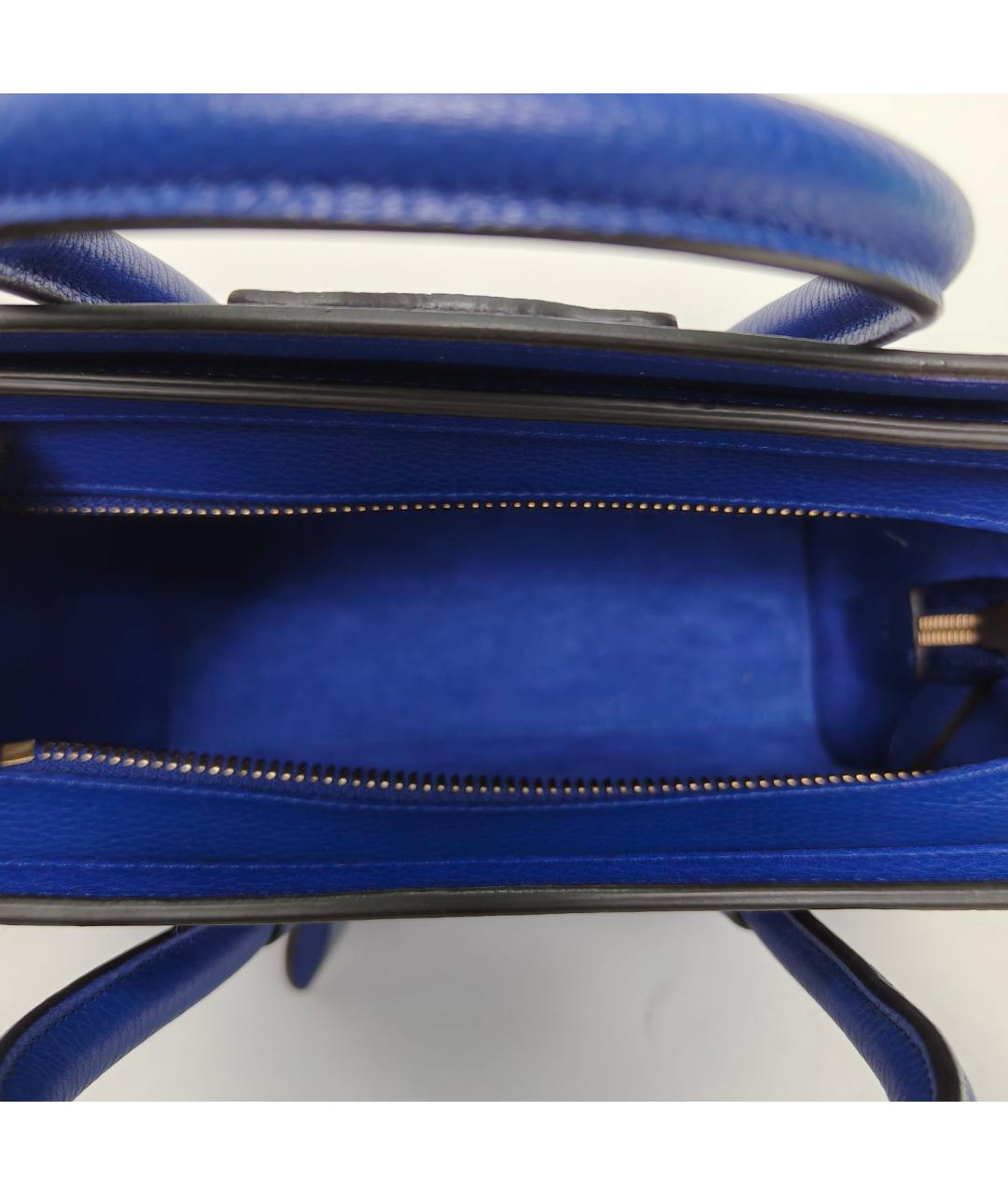 CELINE Синяя кожаная сумка через плечо, фото 7