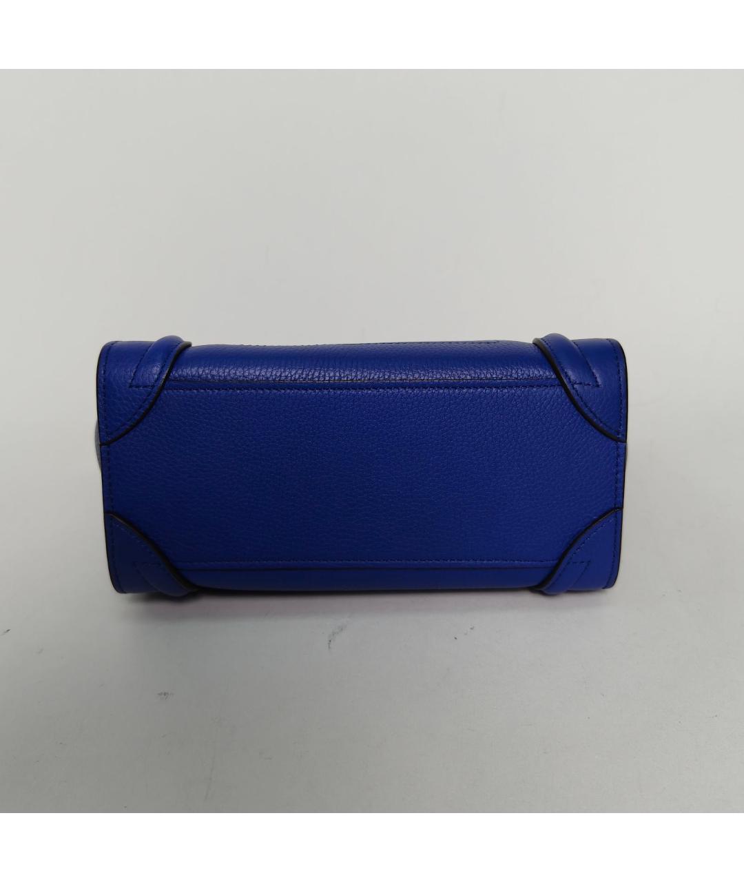 CELINE Синяя кожаная сумка через плечо, фото 6