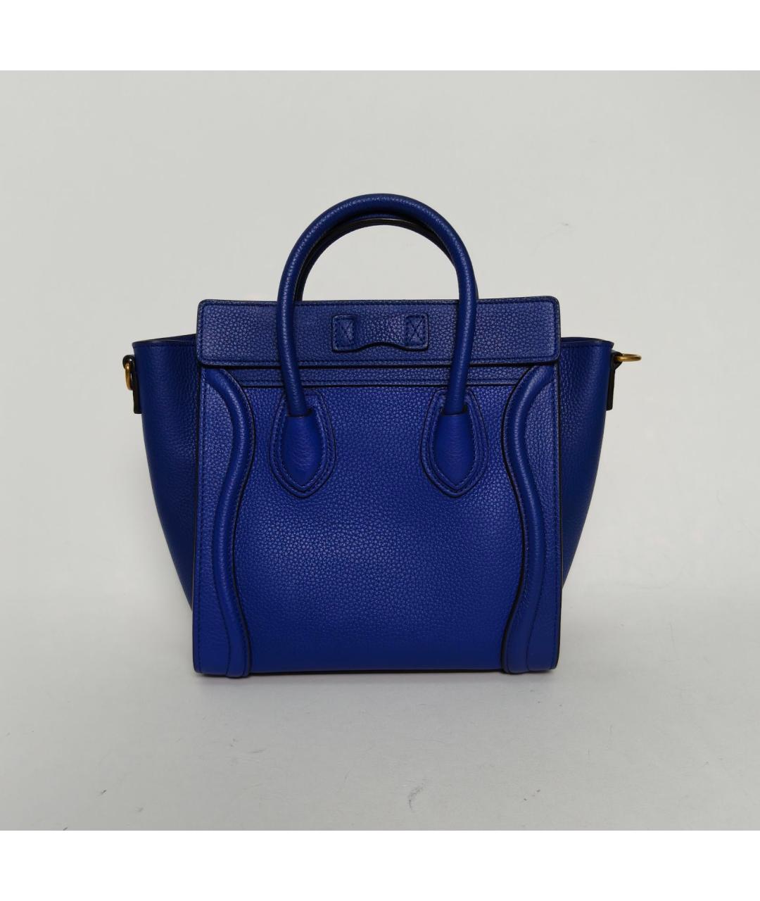 CELINE Синяя кожаная сумка через плечо, фото 4