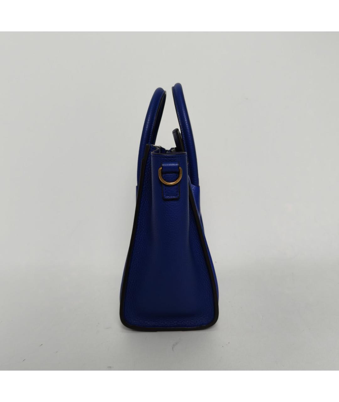 CELINE Синяя кожаная сумка через плечо, фото 5
