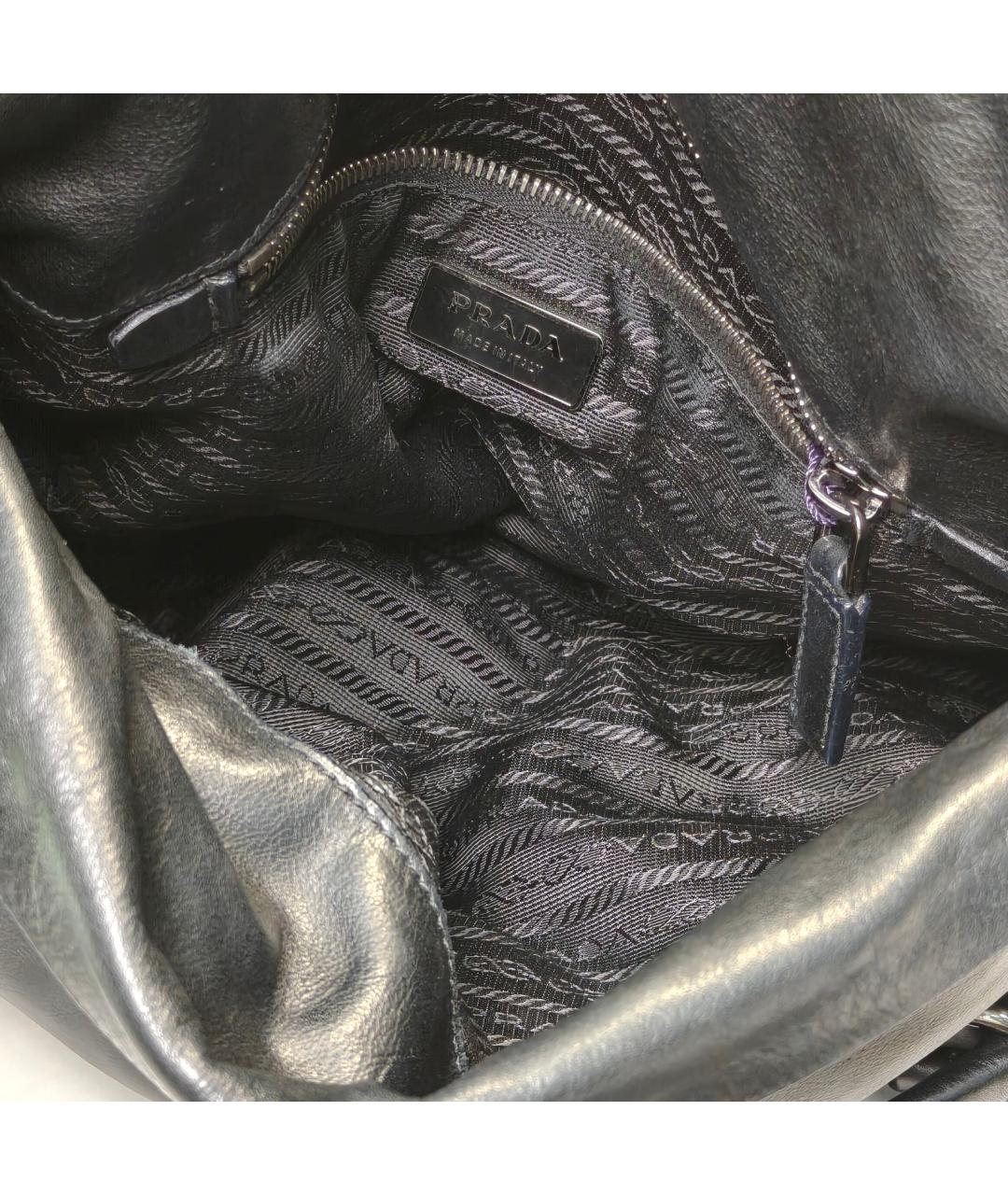 PRADA Черная кожаная сумка через плечо, фото 8