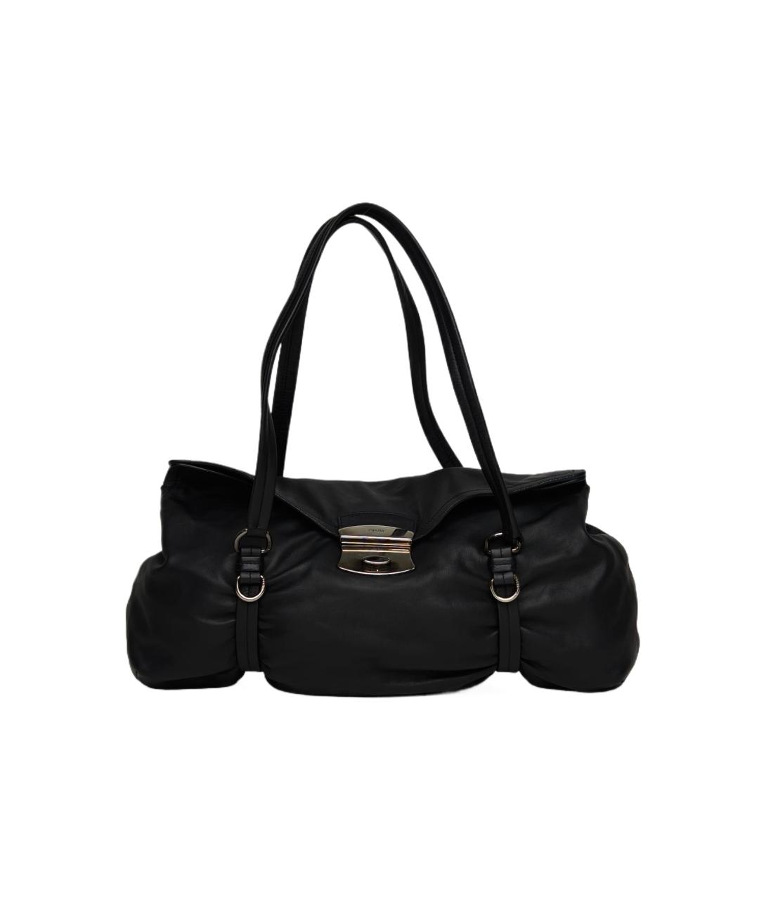 PRADA Черная кожаная сумка через плечо, фото 1