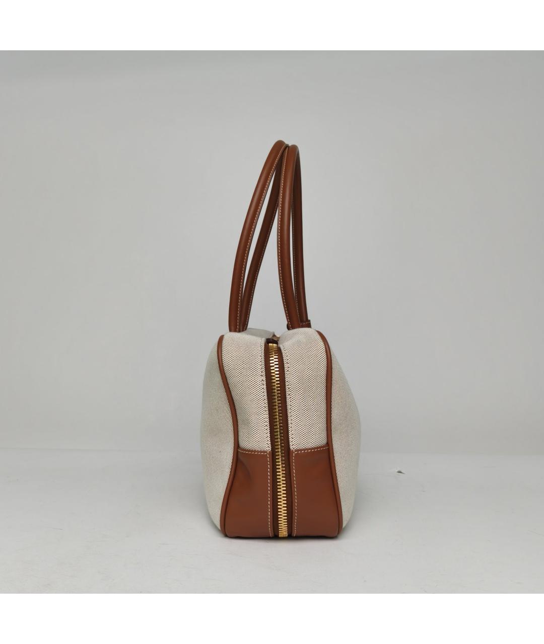 MIU MIU Бежевая тканевая сумка через плечо, фото 3