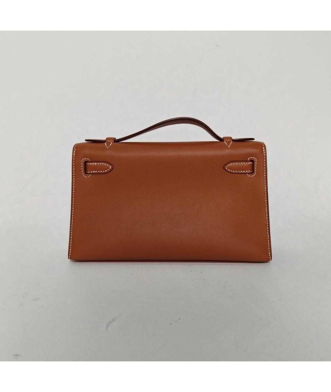 HERMES Коричневая кожаная сумка через плечо, фото 4